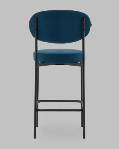 Стул Полубарный Бриф DD велюр синий УТ000041516 Stool Group, синий/велюр, ножки/сталь/чёрный, размеры - ***** фото 4