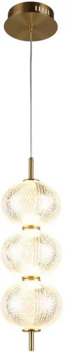 Светильник подвесной LED Cedrello OML-68806-03 Omnilux прозрачный на 1 лампу, основание латунь в стиле современный 