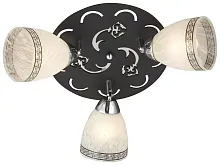 Светильник потолочный 720-107-03 Velante белый 3 лампы, основание чёрное хром в стиле классический 