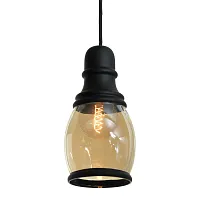 Светильник подвесной лофт LSP-9690 Lussole янтарный 1 лампа, основание чёрное в стиле лофт 