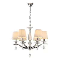 Люстра подвесная Destino VL1603L06 Vele Luce белая на 6 ламп, основание хром в стиле арт-деко 