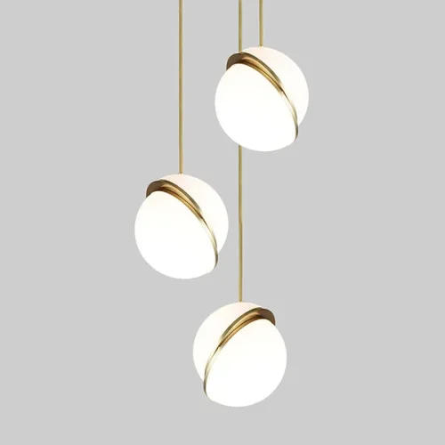 Светильник подвесной ImperiumLoft Crescent 3 9182S/3S white 109514-30 ImperiumLoft белый на 3 лампы, основание золотое в стиле современный фото 2
