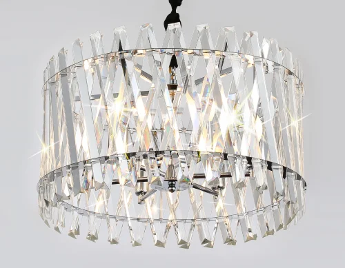 Люстра подвесная TR5062 Ambrella light прозрачная на 6 ламп, основание хром в стиле классический современный  фото 4