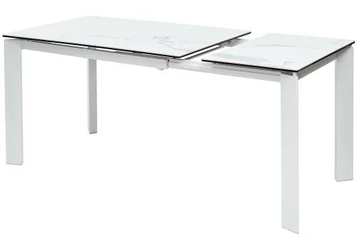 Стеклянный стол Corner 120 matte statuario белый мрамор матовый / белый 518853 Woodville столешница белая из стекло фото 3