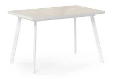 Стеклянный стол Маккензи 120(150)х70х77 латте / белый 551090 Woodville столешница бежевая из стекло лдсп