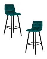 Набор 2 шт Стул барный DOBRIN NICOLE (черные матовые ножки, морской волны велюр (108-119)) цвет сиденья морской волны велюр (108-119), черные матовые ножки Dobrin, морская волна/велюр, ножки/металл/, размеры - *1050****