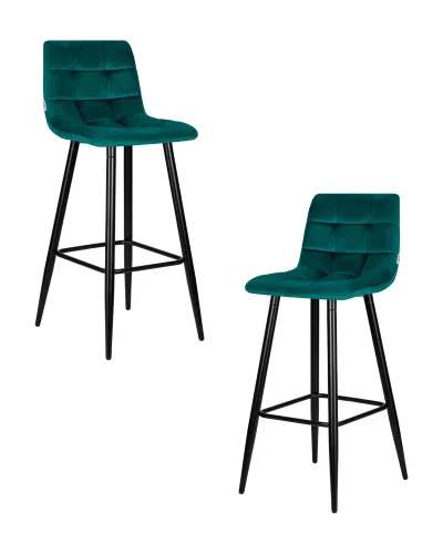 Набор 2 шт Стул барный DOBRIN NICOLE (черные матовые ножки, морской волны велюр (108-119)) цвет сиденья морской волны велюр (108-119), черные матовые ножки Dobrin, морская волна/велюр, ножки/металл/, размеры - *1050****