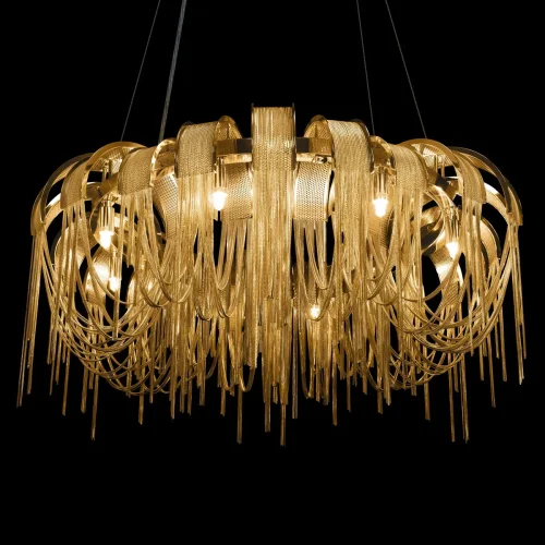 Люстра подвесная Volver 10404/800 GD LOFT IT золотая на 8 ламп, основание золотое в стиле арт-деко цепочки фото 8