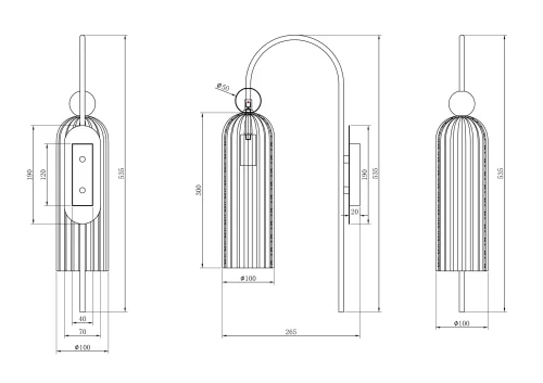 Бра Antic MOD302WL-01CG Maytoni янтарный на 1 лампу, основание латунь в стиле современный фото 4