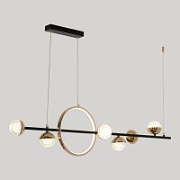 Светильник подвесной LED Littlerock LSP-7502 Lussole прозрачный на 1 лампу, основание золотое в стиле современный линейный