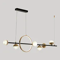 Светильник подвесной LED Littlerock LSP-7502 Lussole прозрачный на 1 лампу, основание золотое в стиле современный линейный