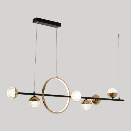 Светильник подвесной LED Littlerock LSP-7502 Lussole прозрачный на 1 лампу, основание золотое в стиле современный линейный