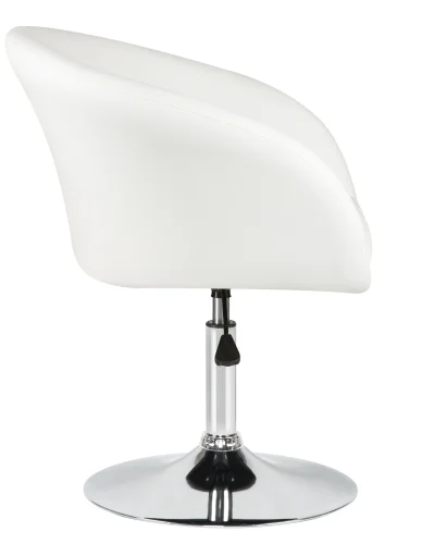 Кресло дизайнерское 8600-LM,  цвет сиденья белый, цвет основания хром Dobrin, белый/экокожа, ножки/металл/хром, размеры - 750*900***600*570 фото 3