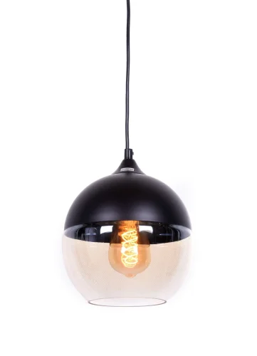Светильник подвесной лофт Albion LDP 6805 BK+TEA Lumina Deco чёрный 1 лампа, основание чёрное в стиле лофт шар