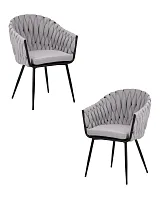 Стул обеденный набор 2 шт. SET-2 9691-LM MATILDA, цвет сиденья серый (LAR-275-17), цвет основания черный Dobrin, /текстиль, ножки/металл/чёрный, размеры - *860***620*560 Стул обеденный набор 2 шт. SET-2 9691-LM MATILDA, цвет сиденья серый (LAR-275-17), цвет основания черный Dobrin, /текстиль, ножки/металл/чёрный, размеры - *860***620*560