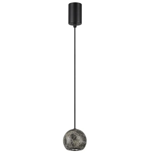 Светильник подвесной LED Dex 7068/5L Odeon Light чёрный на 1 лампу, основание чёрное в стиле хай-тек 