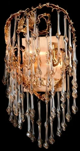 Бра Amalia WE187.02.301 Wertmark прозрачный янтарный на 2 лампы, основание золотое в стиле современный 