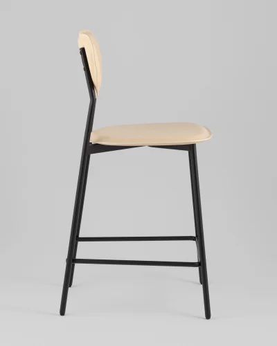 Стул барный Minnie, бежевый УТ000039216 Stool Group, бежевый/экокожа, ножки/металл/чёрный, размеры - ***** фото 3
