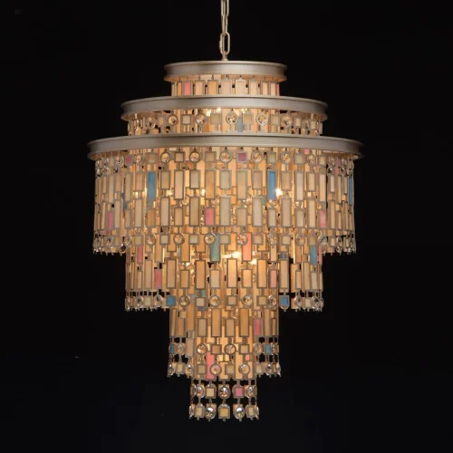 Люстра подвесная Марокко 185010913 MW-Light бежевая разноцветная на 13 ламп, основание золотое бежевое в стиле современный восточный  фото 2