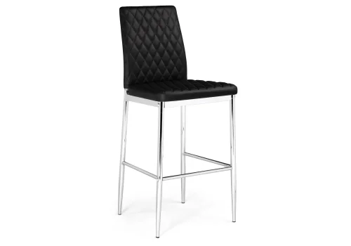 Барный стул Teon black / chrome 15515 Woodville, чёрный/искусственная кожа, ножки/металл/хром, размеры - *1000***410*500