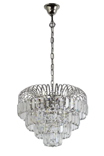 Люстра хрустальная подвесная Sabina E 1.5.32.100 N Arti Lampadari прозрачная на 5 ламп, основание никель в стиле классический 