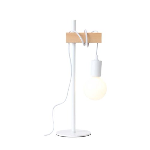 Настольная лампа лофт Bagetti SL1142.504.01 Evoluce без плафона 1 лампа, основание белое бежевое металл дерево в стиле лофт  фото 2