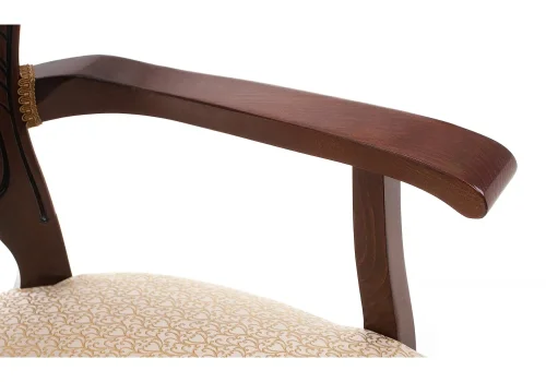 Деревянный стул Bronte вишня с патиной /  бежевый 438335 Woodville, бежевый/ткань, ножки/массив бука/вишня, размеры - ****590*550 фото 8