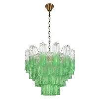 Люстра подвесная Мурано / Murano 10580/600 Clear green LOFT IT зелёная на 10 ламп, основание бронзовое в стиле современный арт-деко 
