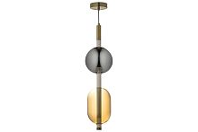 Светильник подвесной LED Canzo L 1.P3 CL Arti Lampadari янтарный серый 1 лампа, основание золотое в стиле модерн арт-деко 