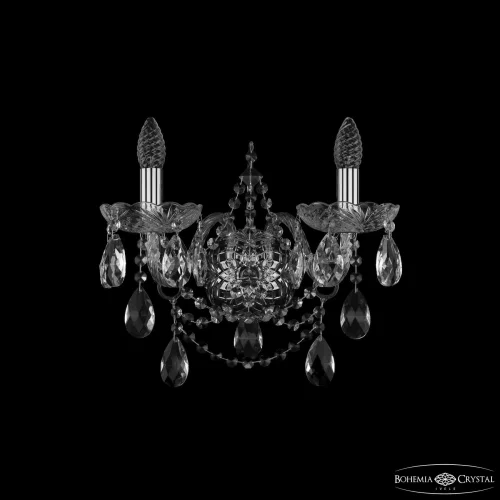 Бра 1411B/2/160/XL Ni Bohemia Ivele Crystal без плафона на 2 лампы, основание прозрачное никель в стиле классический sp