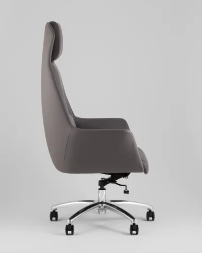 Кресло руководителя TopChairs Viking NEW, серое УТ000039424 Stool Group, серый/экокожа, ножки/металл/хром, размеры - *1250**** фото 5