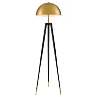 Торшер 482-405-02 Velante на треноге матовый золото на 2 лампы, основание чёрное в стиле лофт современный Торшер 482-405-02 Velante на треноге матовый золото на 2 лампы, основание чёрное в стиле лофт современный