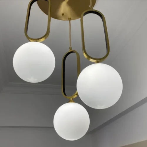 Светильник подвесной VITAL TRIO 212507-23 ImperiumLoft белый на 3 лампы, основание латунь в стиле современный фото 11