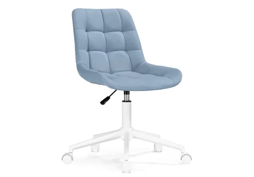 Компьютерное кресло Честер голубой (velutto 47 ) / белый 533176 Woodville, голубой/велюр, ножки/пластик/белый, размеры - *920***500*600