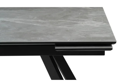 Керамический стол Габбро 120х80х76 серый мрамор / черный 530828 Woodville столешница серая из керамика фото 5