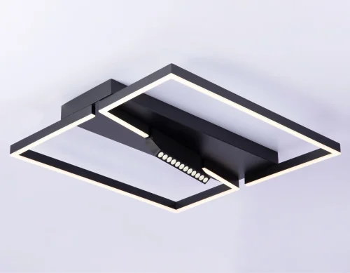 Светильник потолочный LED с пультом FL51466 Ambrella light чёрный 1 лампа, основание чёрное в стиле современный хай-тек с пультом квадраты фото 4