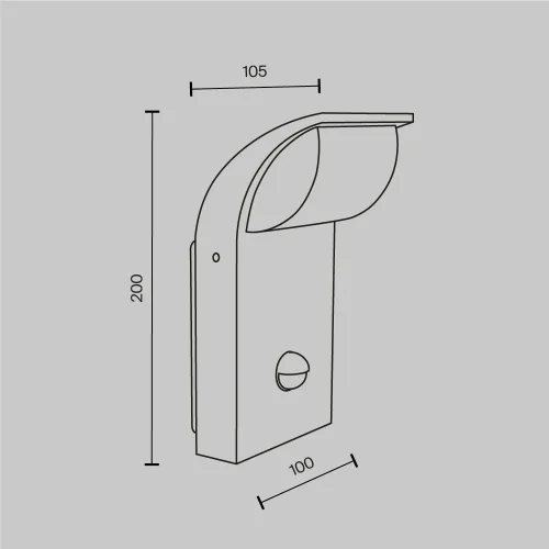 Настенный светильник уличный LED с датчиком Stock O446WL-L7GF3KSR Maytoni уличный IP44 графит на 1 лампу, плафон белый в стиле современный хай-тек LED фото 7