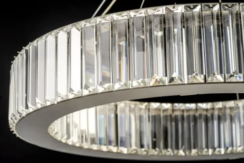 Люстра подвесная хрустальная LED Anzio L 1.5.60.100 N Arti Lampadari прозрачная на 1 лампа, основание никель в стиле современный кольца фото 2