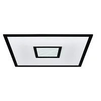 Светильник потолочный LED Bordonara 900571 Eglo белый 1 лампа, основание чёрное в стиле современный тарелка квадраты