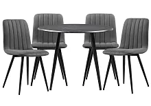 Обеденная группа Гегакан мрамор черный / черный матовый 599445 Woodville на 1 , основание в стиле современный 