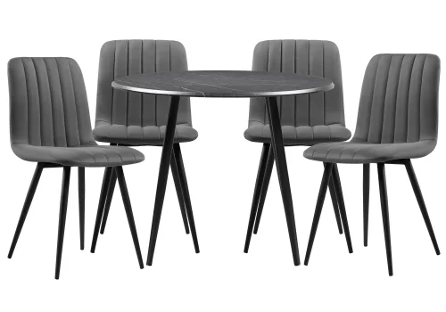 Обеденная группа Гегакан мрамор черный / черный матовый 599445 Woodville на 1 , основание в стиле современный 