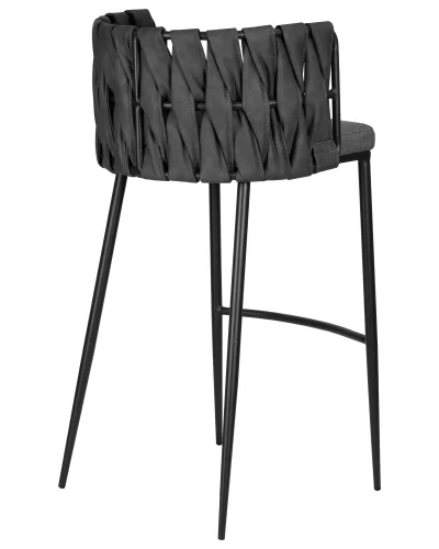 Набор 4 шт Стул барный DOBRIN AMELIA (серая ткань (F-48), темно-серый винтажный PU (MF-12)) цвет сиденья серая ткань (F-48), цвет спинки темно-серый винтажный PU (MF-12), цвет основания черный Dobrin, серый/ткань экокожа, ножки/металл/, размеры - *980**** фото 5 Набор 4 шт Стул барный DOBRIN AMELIA (серая ткань (F-48), темно-серый винтажный PU (MF-12)) цвет сиденья серая ткань (F-48), цвет спинки темно-серый винтажный PU (MF-12), цвет основания черный Dobrin, серый/ткань экокожа, ножки/металл/, размеры - *980**** фото 5