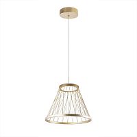 Светильник подвесной LED Fibra 4634-4P Favourite золотой на 4 лампы, основание чёрное в стиле современный 