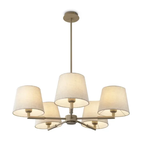 Люстра на штанге Butler FR2057PL-05BG Freya бежевая на 5 ламп, основание бежевое в стиле кантри американский классический фото 13