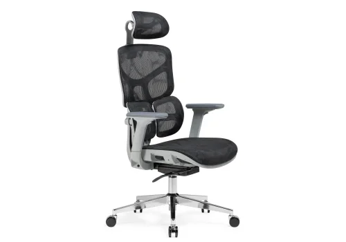 Компьютерное кресло Samur black / gray 15818 Woodville, чёрный/сетка, ножки/металл/хром, размеры - *1370***700*700