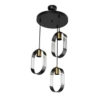 Светильник подвесной Matilda TL1643R-03BK Toplight чёрный на 3 лампы, основание чёрное в стиле лофт 
