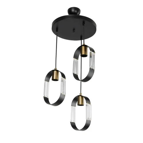 Светильник подвесной Matilda TL1643R-03BK Toplight чёрный на 3 лампы, основание чёрное в стиле лофт 