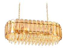 Люстра подвесная TR5074 Ambrella light янтарная на 8 ламп, основание золотое в стиле современный классический 