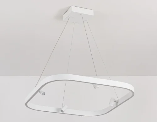 Светильник подвесной LED FL5802 Ambrella light белый 1 лампа, основание белое в стиле современный хай-тек квадраты фото 6