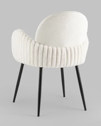 Стул обеденный Wave Stripes, букле белый УТ000039505 Stool Group, белый/букле, ножки/металл/чёрный, размеры - ***** фото 7
